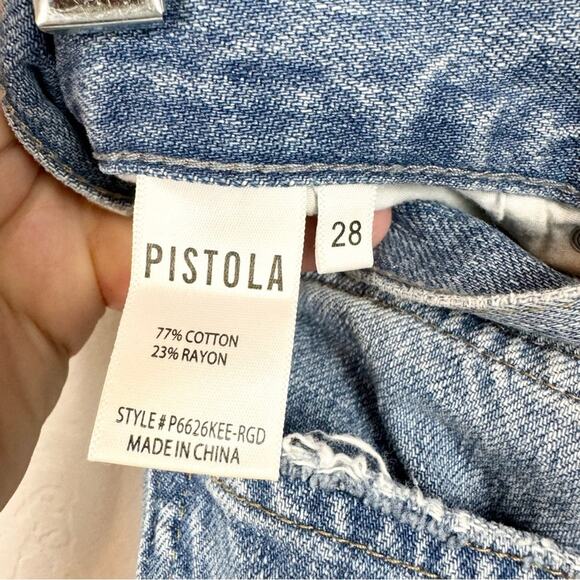 Pistola Presley Distressed High Rise 90's Tapered Relaxed Roller Jeans Size 28 - Picture 10 of 11
